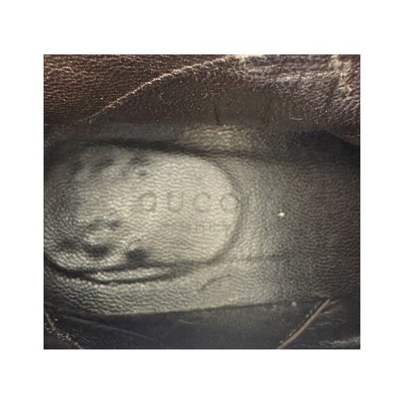Gucci Boots GG Logo Monogram Supreme Chocolate Brown Leather Ankle Booties EU 37 - Picture 9 of 12